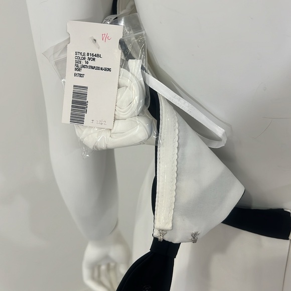 NWT SAMPLE SOCIAL 8146 bride bridesmaid size 10 IVORY/ Black. Georgette.Pristine - Picture 7 of 8